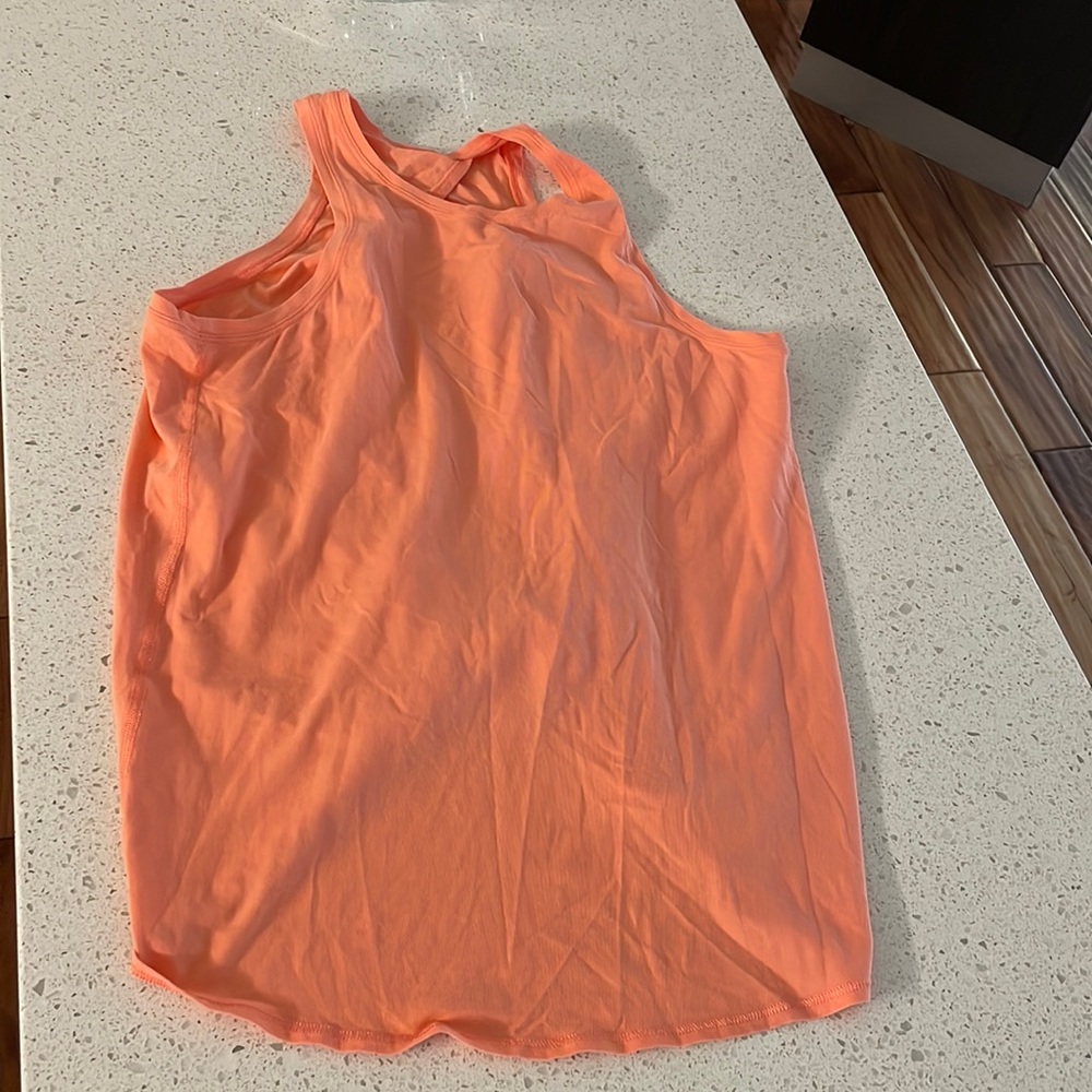 Orange open back Lululemon tank top